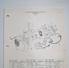 Vintage Aug. 1977 Poulan Chain Saw Parts List Model 245A - 4 pgs (63622)