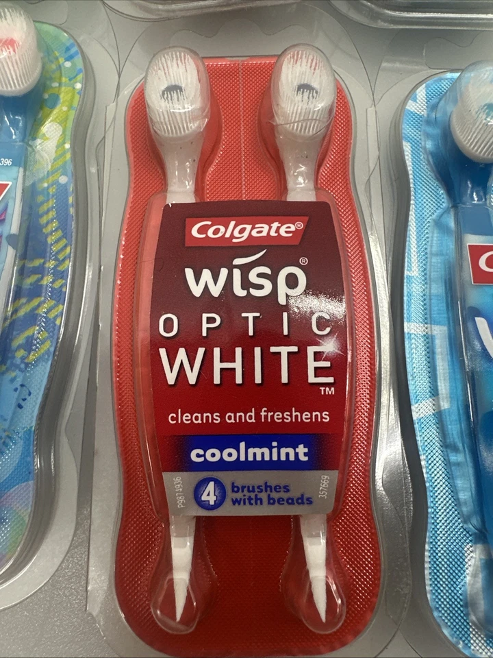Wisp Colgate Mini-brush Rare Icy Bubble & Optic White - 6 Packs 24 Brushes NOS - Image 3 of 4