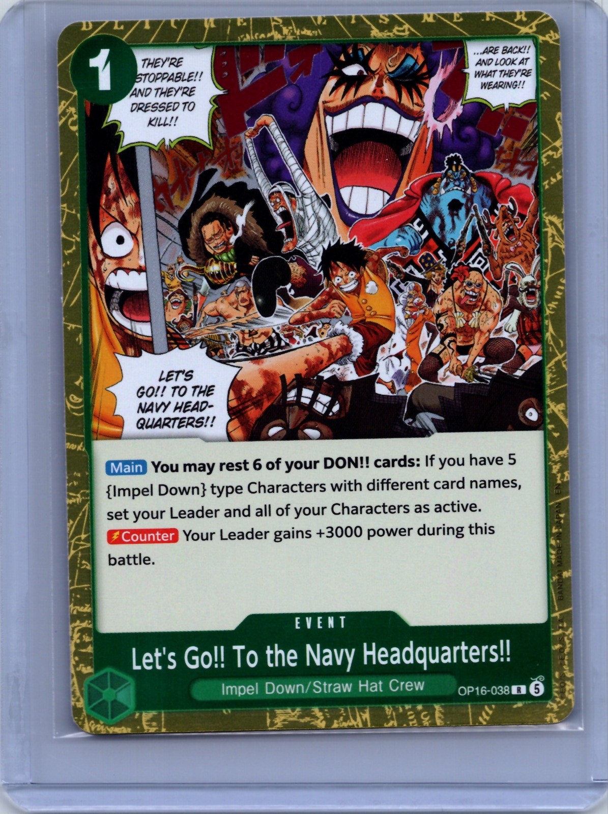 Let's Go!! To the Navy Headquarters.. Foil R The Time of Battle OP16-038 NM