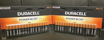Duracell 32ct Power Boost AAA Batteries (2pk - 16ct Each) March 2037 New Sealed