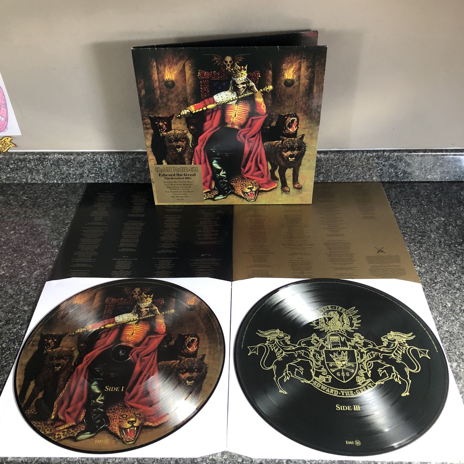 2LP PICTURE DISC IRON MAIDEN EDWARD THE GREAT GREATEST HITS 1ST PRESS EX+/EX+