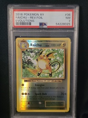 2016 Pokemon TCG XY Evolutions RAICHU Reverse Holo 36/108 PSA 7 REV. FOIL