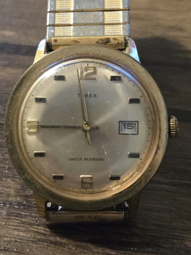 Vintage TIMEX MARLIN Manual Wind Date Water Resistant  Watch - Works