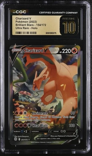 Charizard V 154/172 Ultra Rare Holo Brilliant Stars Pokemon CGC 10 Pristine *075