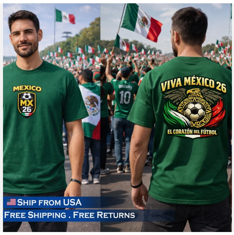 FIFA World Cup 2026 Mexico Soccer Fan T-Shirt MX 26 Graphic Printed Unisex Tee
