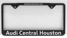 Audi Black Metal Rust Free License Plate Frame W Dealer Name - Collectible