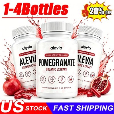 1-5 Pack - Alevia Pomegranate Capsules 60ct Organic Extract Antioxidant US STOCK