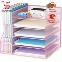 Schreibtisch Organizer 5-Tier Mesh Rosa BüRo ZubehöR Ablage FüR Dokumente