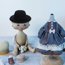 2 PCS Mini Hats Top Figurine Miniature Party Black Doll Accessories