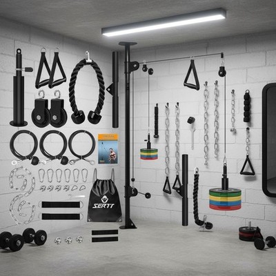 Ultimate Cable Pulley System Gym for Versatile LAT Pull Down & Arm Workouts
