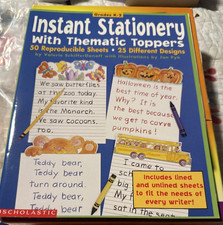 Instant Stationery K-2,Scholastic Book W/Thematic Toppers-50 Sheets W/25 Designs