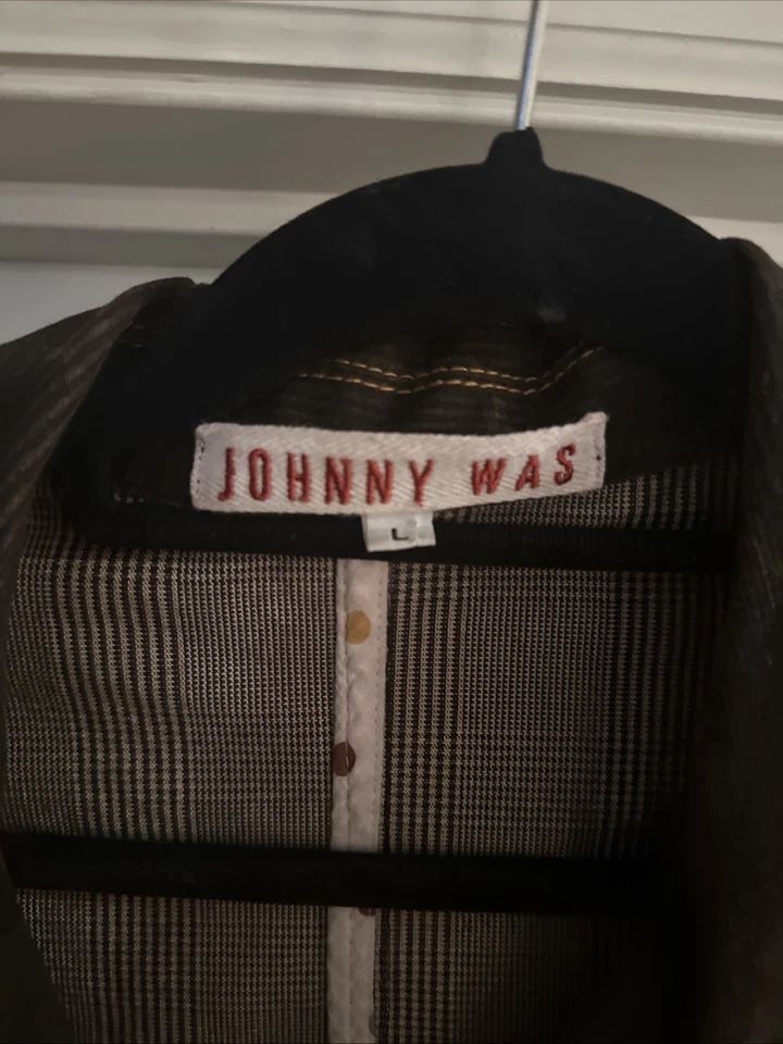 Jaqueta JOHNNY WAS Blazer Listrada Marrom Denim Boho Feminina Tamanho G - Imagem 2 de 4