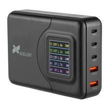 200W GaN USB C Charger 5-Port Fast Wall Charger with LED Display Power Bank