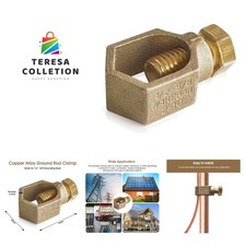 Copper Ground Rod Clamp, Great for 1/2  - 5/8    Grounding Rods 25,
