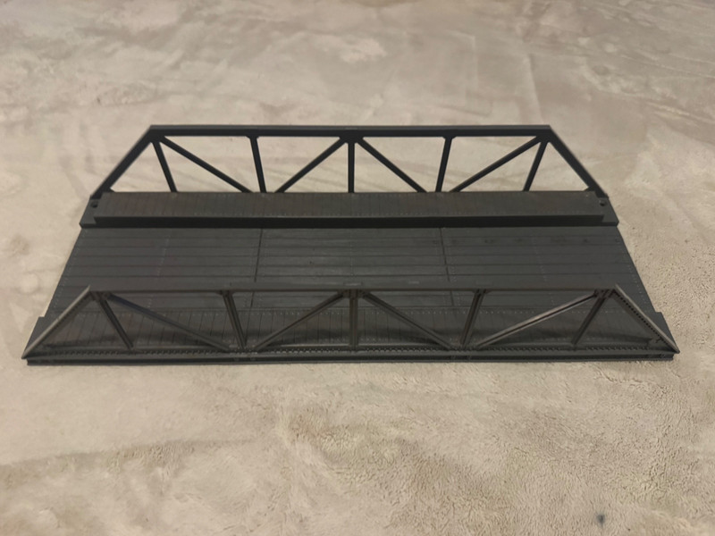 LGB G-Scale Truss Bridge with Original Box. Gray Plastic. Model 5060