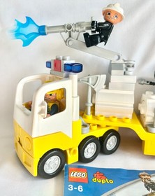 VTG Lego Duplo 7844 Airport Rescue Truck & Minifigures + Manual ** Incomplete