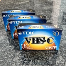 TDK VHS-C High Grade HG Ultimate 30 TC-30HG 30 min Camcorder Tapes Lot of 3