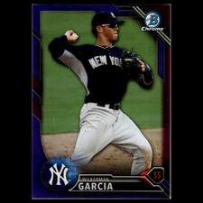 Wilkerman Garcia /250 #BCP164 2016 Bowman Chrome Refractor Purple Yankees Card