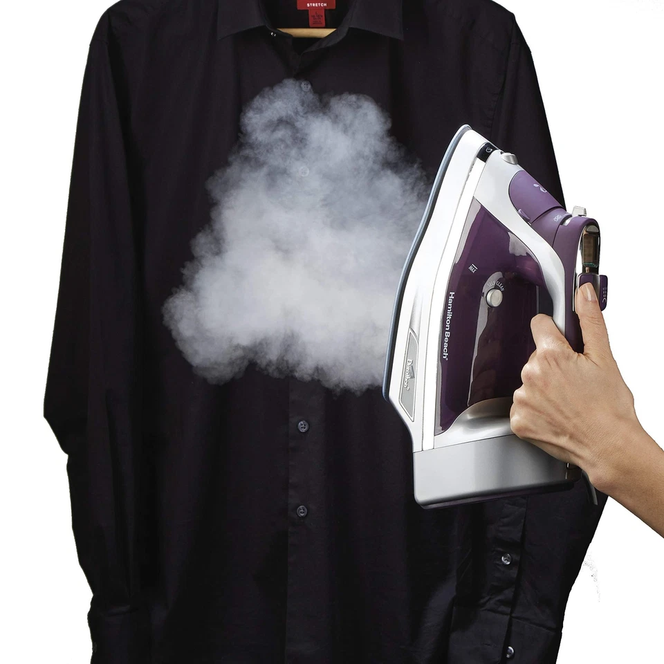 Hierro con cable retráctil digital Hamilton Beach Durathon, púrpura Foto 2 de 4