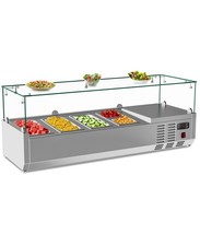 Commercial Sandwich Prep Table Stainless Steel Refrigerated Glass Cover Display