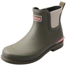 Barbour Abbeyfield Womens Wellington Boots in Olive - 7 US