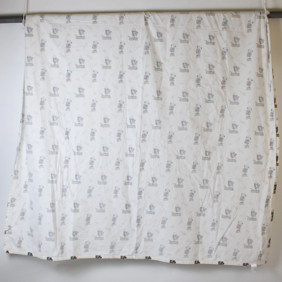 Lot of 2 JCPenney Winter Owl Pattern Twin XL Cotton Flat Sheet and Pillowcase - Image 2 of 4