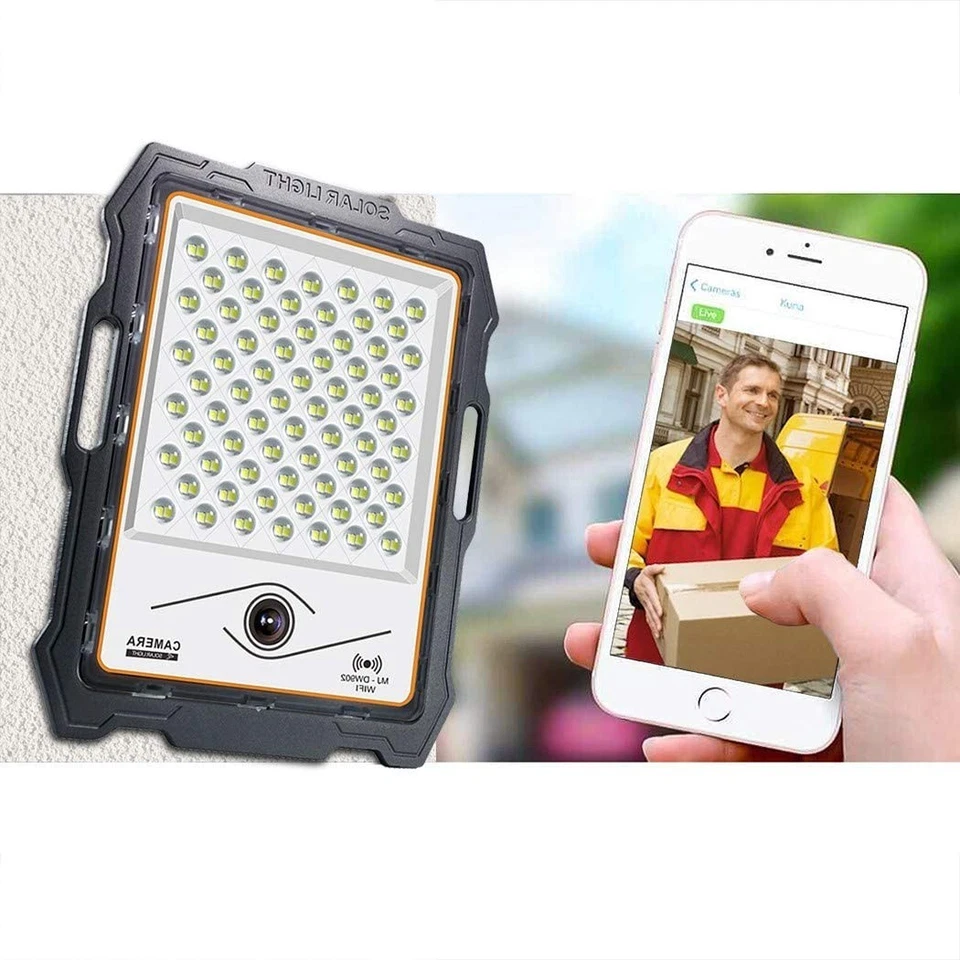Faro LED Solare con Telecamera WiFi 1080p IP67 6000K Impermeabile per Esterni - Image 3 of 4