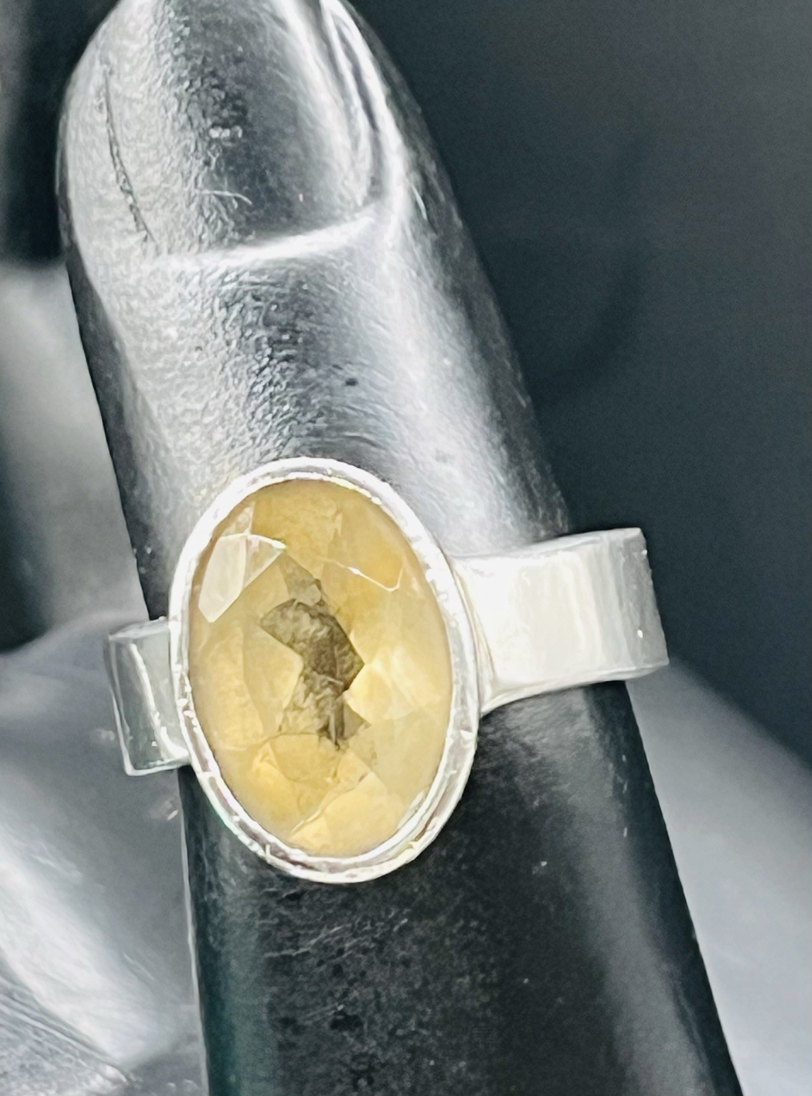 Modernist Bold Citrine Ring Statement Sterling Si… - image 9