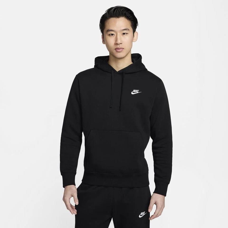 Nike Herren Hoodie NSW Club Hoodie schwarz BV2654-010 Größe L
