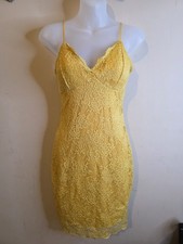 Windsor, Yellow Spaghetti Straps Maxi Dress Above to At Knee NWT Size Small
