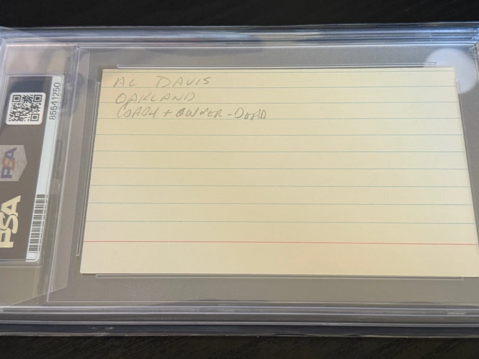 Al Davis signed 3x5 Index Card PSA DNA Slab Raiders Football HOF Auto C5205 - Image 2 of 2