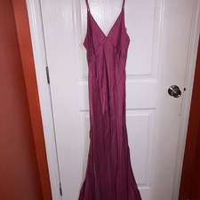Vintage 2003 Victoria  s Secret Silk blush pink Maxi Slip Dress V-Neck Y2K M