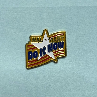 #ad Vintage Walmart Do It Now Star Flag Employee Recognition Pin Gold Tone $9.95