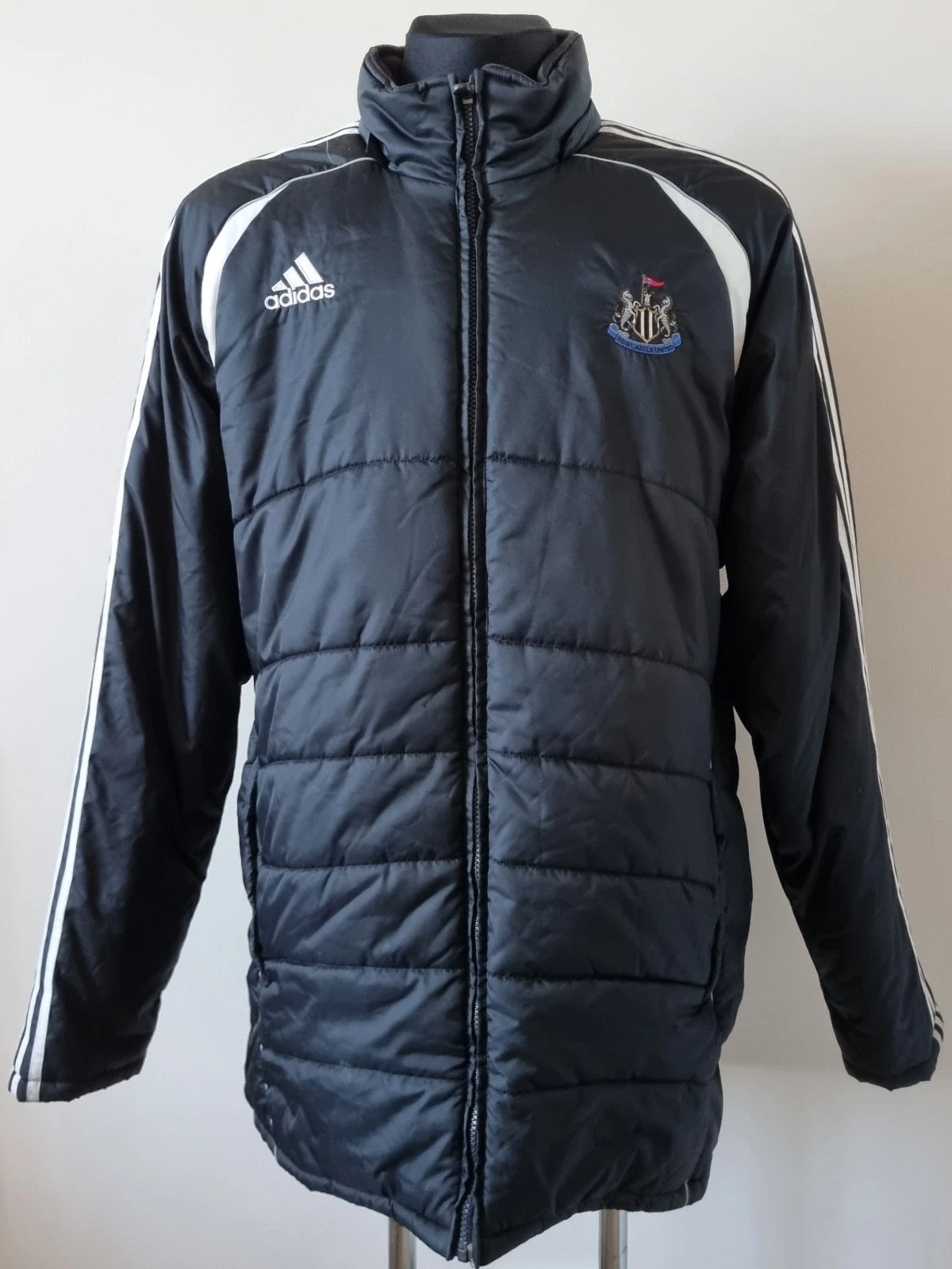 COACH Giacca lunga calda invernale Newcastle United 2000' calcio Adidas taglia Large 192
