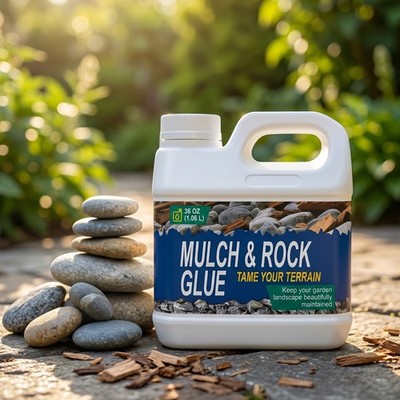 Mulch & Rock Glue Max 36OZ - Strong Gravel Binder & Stone Adhesive for Landscapi