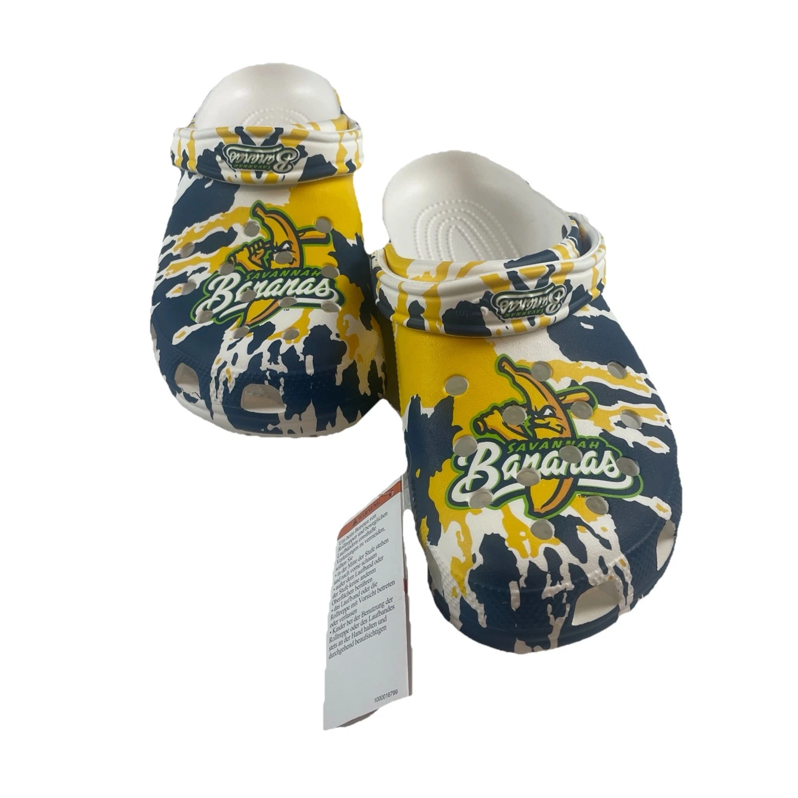 Clogs Crocs Savannah Bananas Baseball Classic Clogs White NWT Size 11