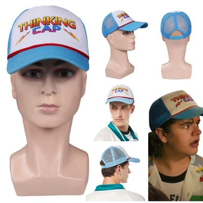 Dustin Henderson Cosplay Baseball Cap Sun Hat Letter Printed Thinking Cap Props