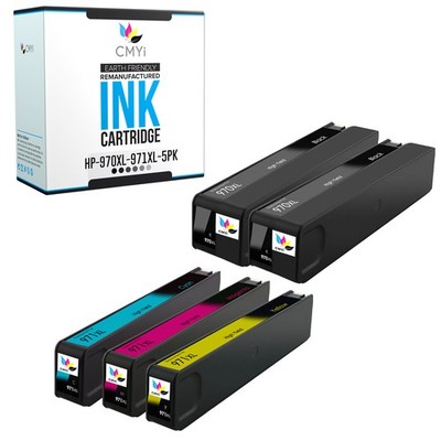 5-Pack Compatible 970XL 971XL Printer Ink Cartridges for HP OfficeJet Pro X551dw