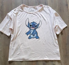 Stitch From Disney's Lilo And Stitch Pink Shirt Size M (8-10) Women