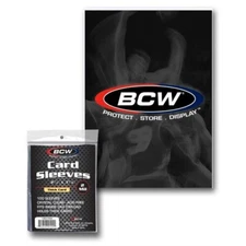 100 BCW THICK Trading Sports Baseball Card Sleeves Soft Bags Acid Free Holder