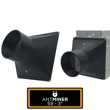 Antminer Case to 3 inch Shroud Adapter Duct MAX Airflow Enclosure ASIC S9 Crypto