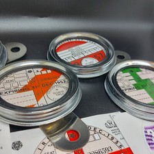Oldtimer Motorrad Edelstahl Steuerscheibenhalter & Nachbau Custom Tax Disc