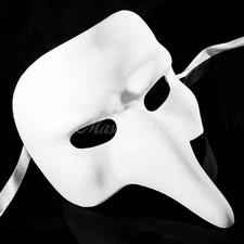 Blank White Masquerade Mask - Plague Doctor Cosplay Costume Party DIY Mask