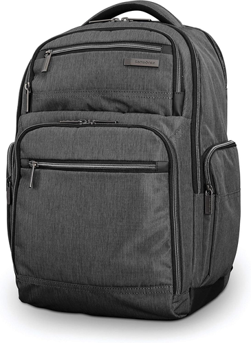 Samsonite Modern Utility Double Shot Laptop Backpack, Charcoal Heather, One Size - Imagen 8 de 12