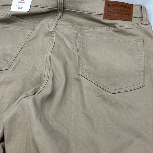 Lucky Brand 121 Men’s Slim Fit Sateen Straight Pants Size 38x30 Tan Khaki - NWT - Picture 14 of 19
