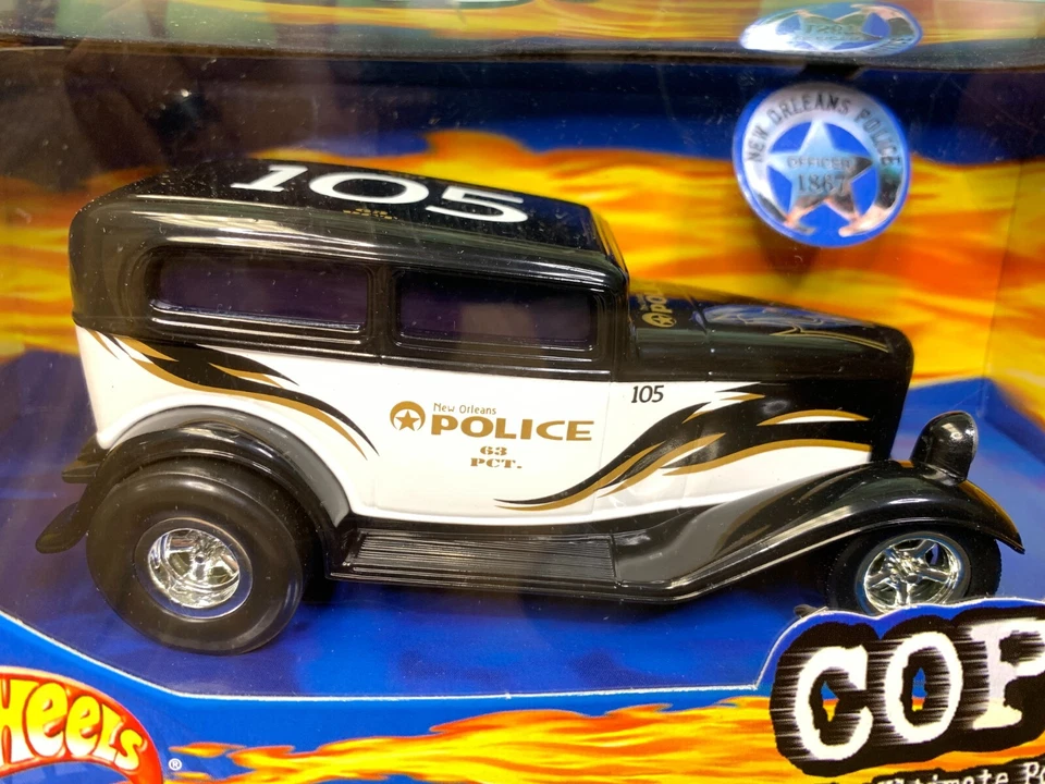 НОВЫЙ В КОРОБКЕ ЛИТОЙ MATTEL HOT WHEELS ПОЛИЦЕЙСКИЕ УДИЛИЩА '32 FORD СЕДАН МАСШТАБ 1:24 - Изображение 2 из 4