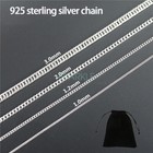 1.2-3.0MM Real 925 Sterling Silver Curb Chain Necklace All Inches Stamped Italy