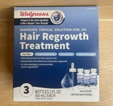 Minoxidil Topical Solution 5% Hair Regrowth Treatment 3 Month EXP 8/2025