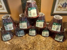 2 Hunter Fan Co. Fabric Lamp Shades Bell Burgundy Red Top 3" Bottom 6" Height 5"