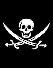 7in x 9in Jolly Roger Vinyl Sticker Pirate Flag Sheet Decal